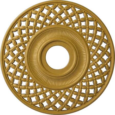 Ekena Millwork Robin Ceiling Medallion (Canopies up to 6 1/4"), 22 1/4"OD x 4 3/4"ID x 1 1/4"P, Iridescent Gold CM22RBIGS